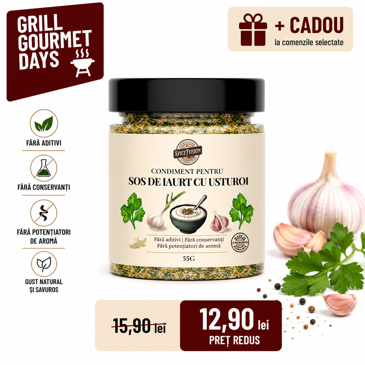 Condiment pentru Sos de Iaurt cu Usturoi