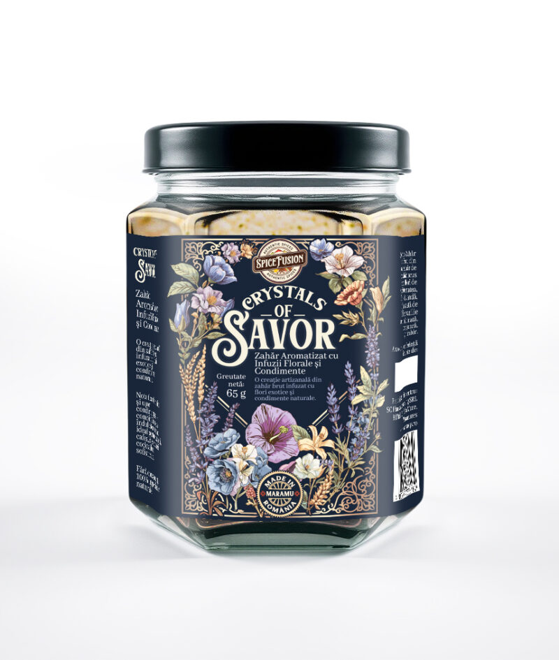 Crystals of Savor – Zahăr Aromatizat cu Infuzii Florale și Condimente