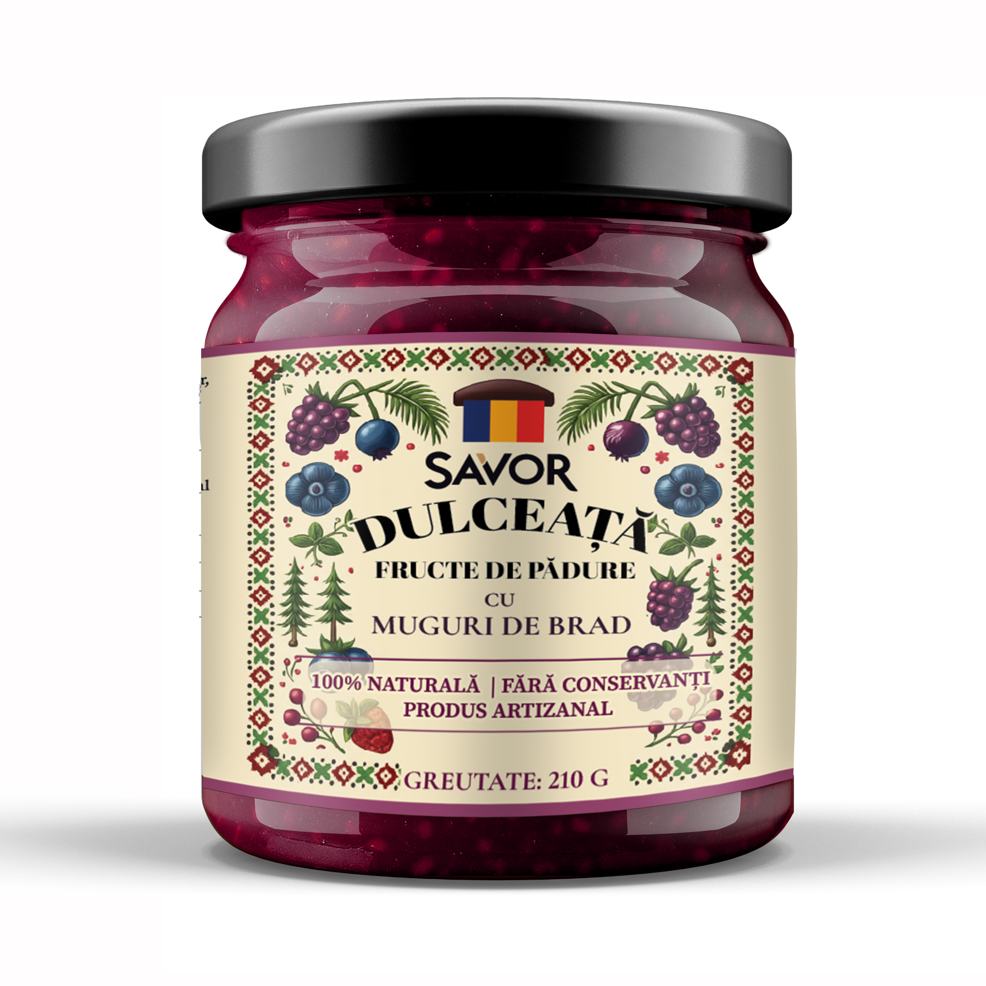 Dulceață de Fructe de Pădure cu Muguri de Brad