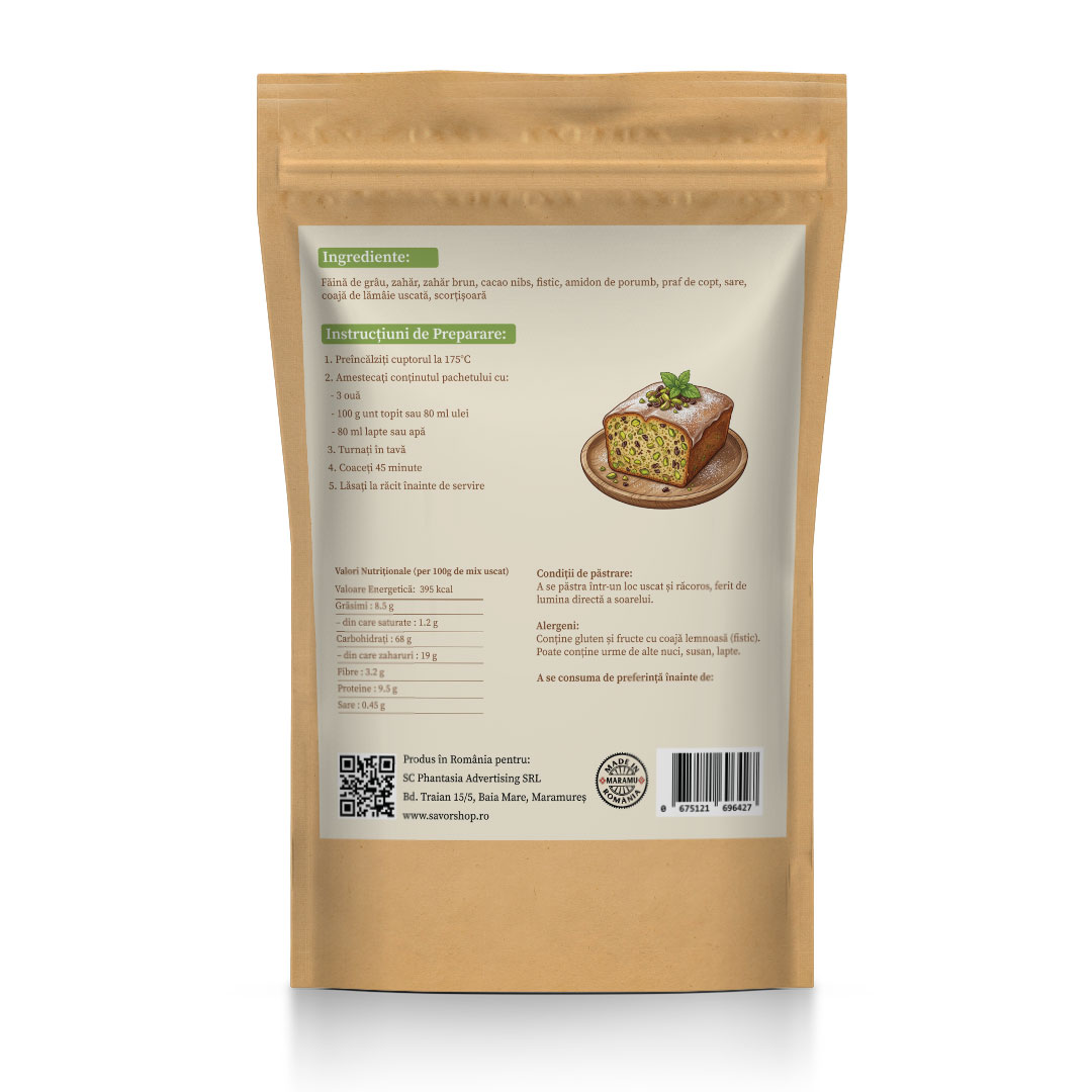 Mix Natural pentru Chec cu Fistic & Cacao - imagine 2