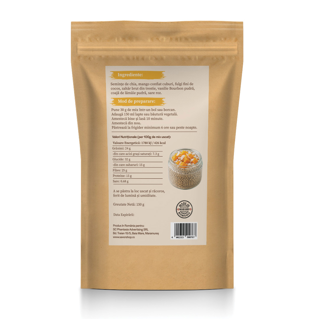 Mix Budincă de Chia – Tropical Mango - imagine 2