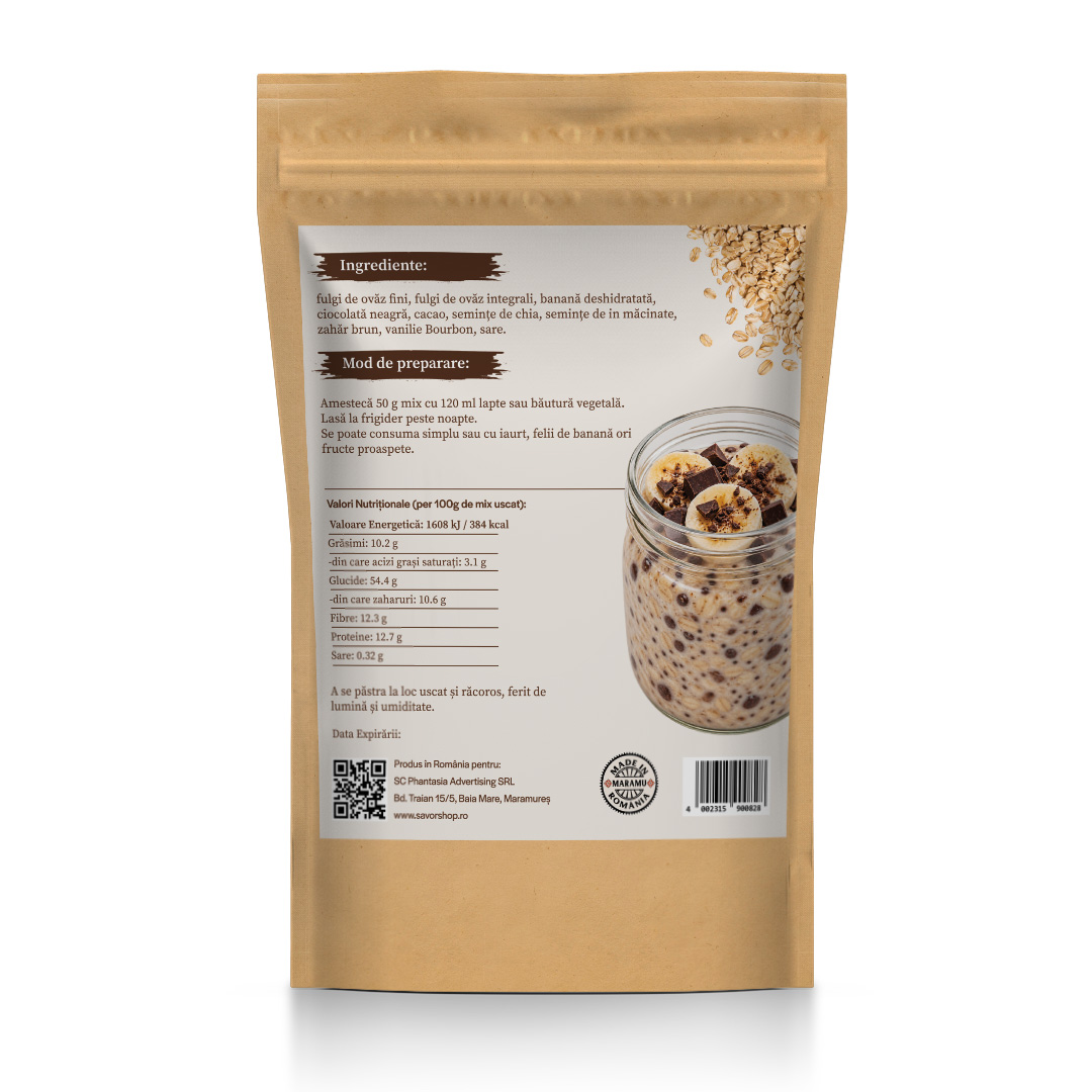 Mix Overnight Oats – Ciocolată & Banană - imagine 2