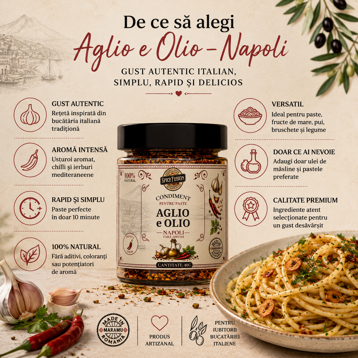 Condiment pentru Paste Aglio e Olio – Napoli - imagine 4