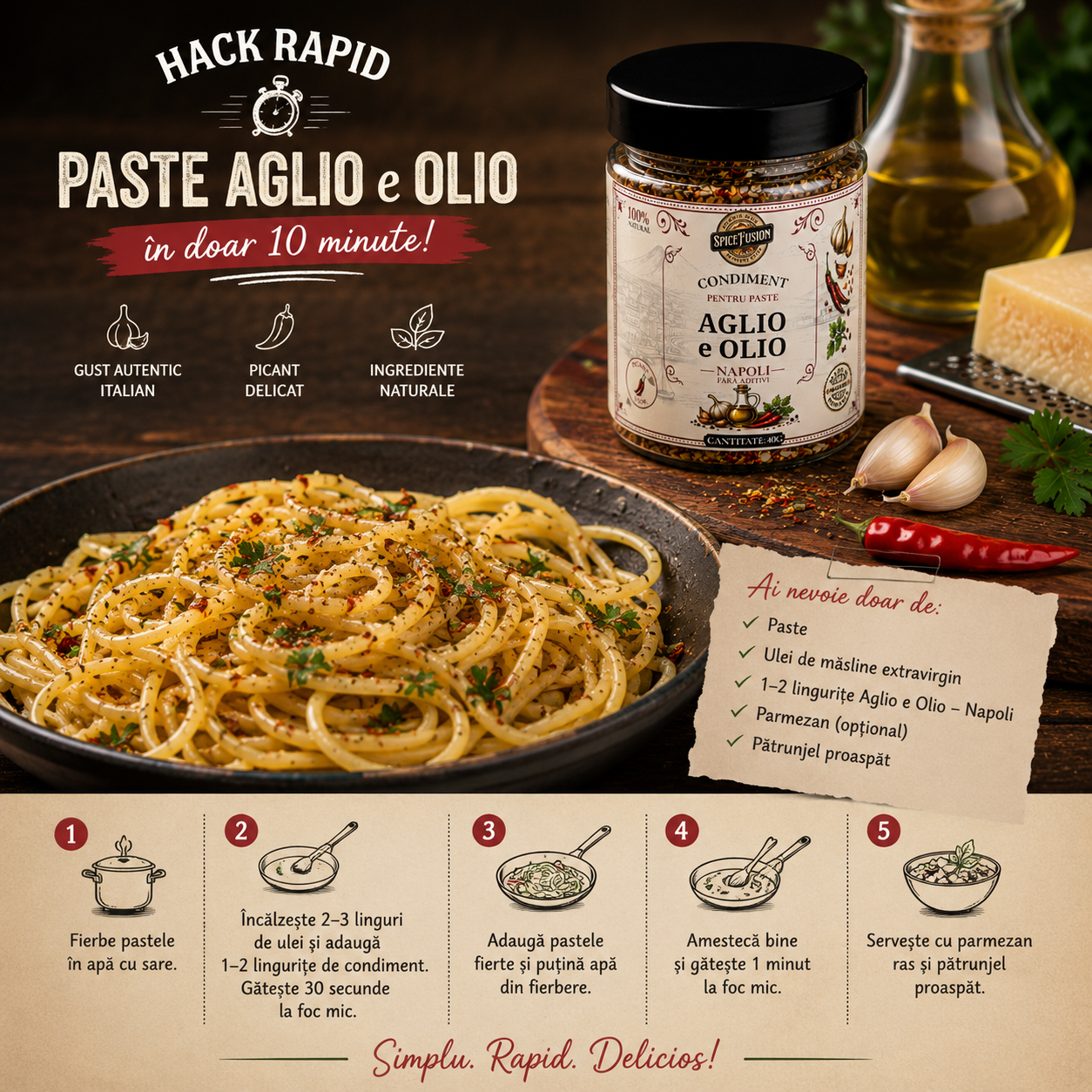 Condiment pentru Paste Aglio e Olio – Napoli - imagine 6