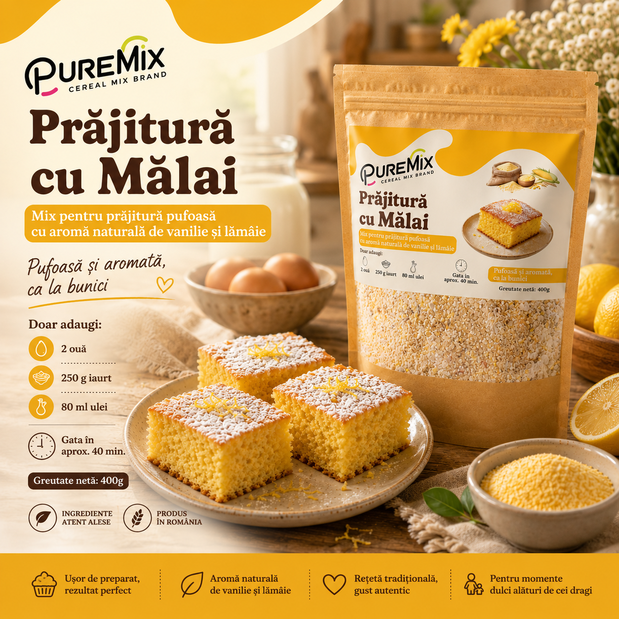 Mix pentru Prăjitură cu Mălai - imagine 4