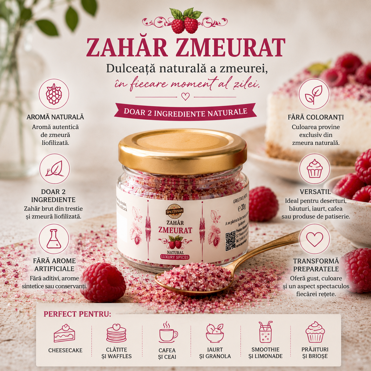 Zahăr Zmeurat Natural - imagine 4