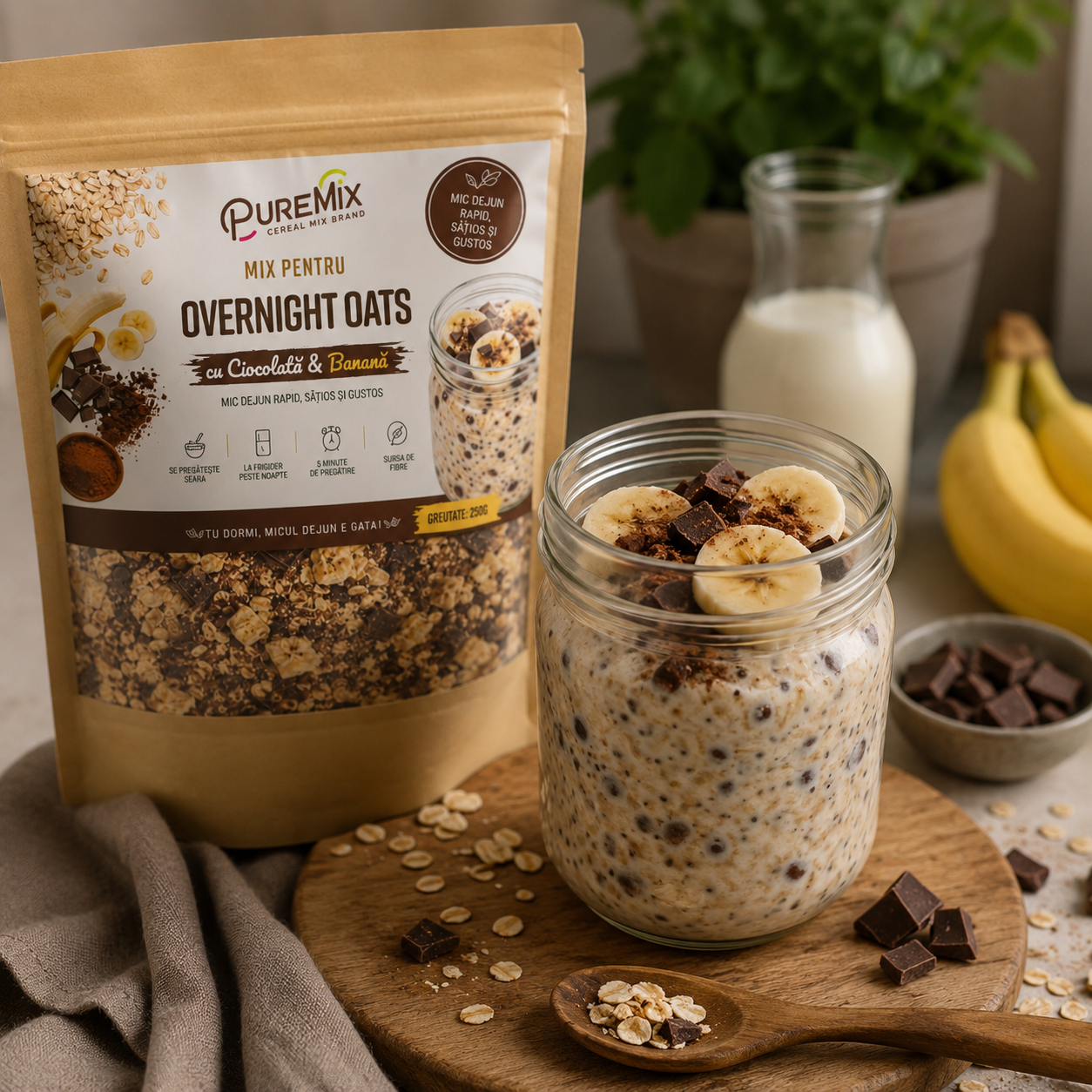 Mix Overnight Oats – Ciocolată & Banană - imagine 3