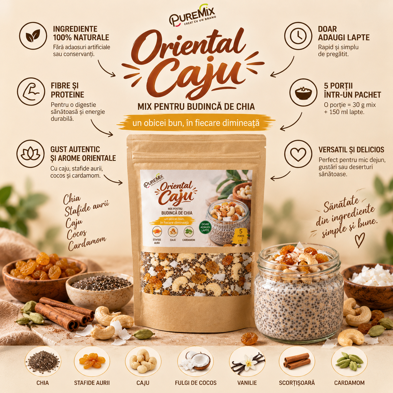 Mix Budincă de Chia – Oriental Caju - imagine 5