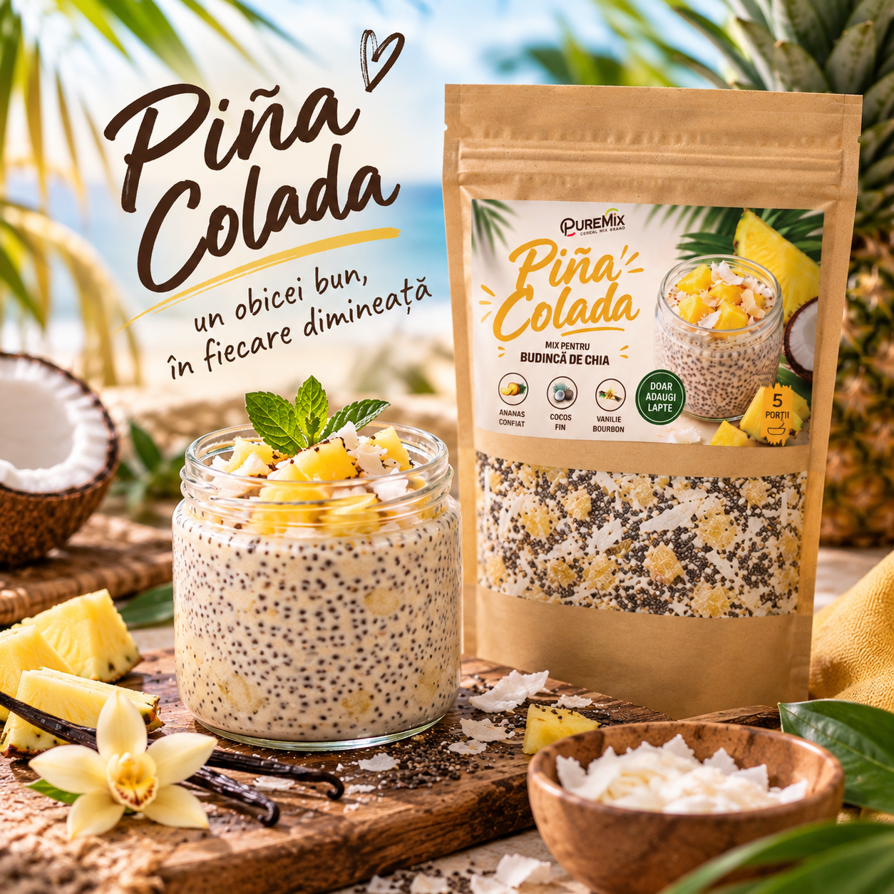 Mix Budincă de Chia – Piña Colada - imagine 4