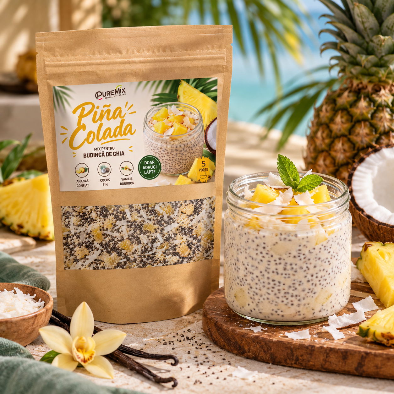 Mix Budincă de Chia – Piña Colada - imagine 3