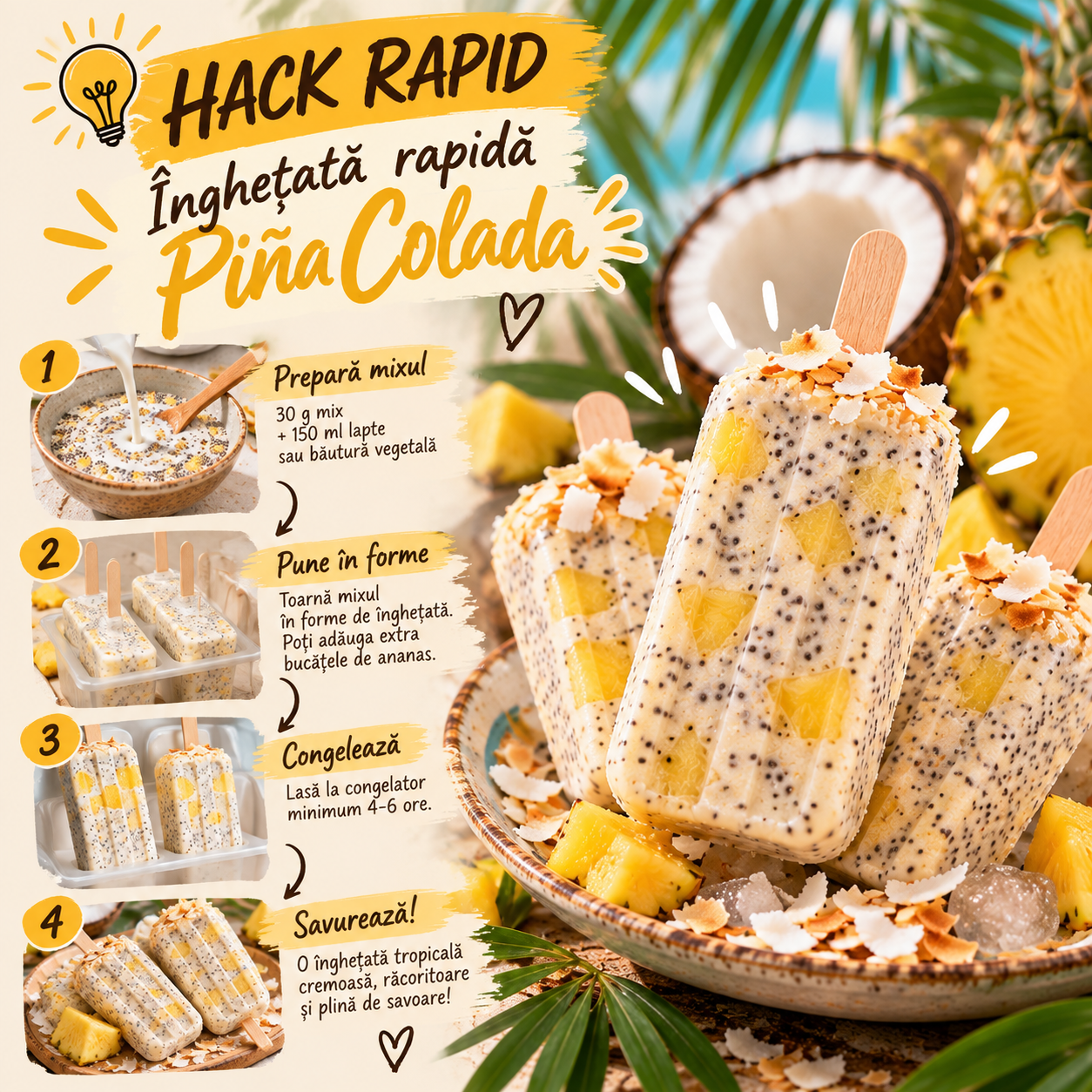 Mix Budincă de Chia – Piña Colada - imagine 7
